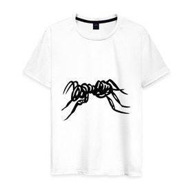 Мужская футболка хлопок с принтом Муравей в Санкт-Петербурге, 100% хлопок | прямой крой, круглый вырез горловины, длина до линии бедер, слегка спущенное плечо. | муравей | насекомые