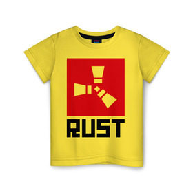 Детская футболка хлопок с принтом Rust в Санкт-Петербурге, 100% хлопок | круглый вырез горловины, полуприлегающий силуэт, длина до линии бедер | playrust | rust | раст