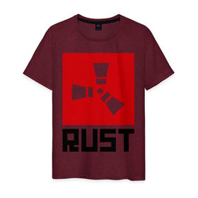Мужская футболка хлопок с принтом Rust в Санкт-Петербурге, 100% хлопок | прямой крой, круглый вырез горловины, длина до линии бедер, слегка спущенное плечо. | playrust | rust | раст