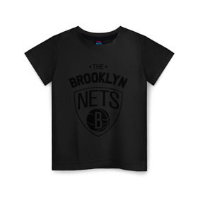 Детская футболка хлопок с принтом The Brooklyn Nets в Санкт-Петербурге, 100% хлопок | круглый вырез горловины, полуприлегающий силуэт, длина до линии бедер | Тематика изображения на принте: бруклин