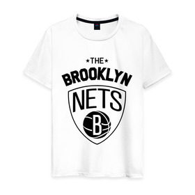 Мужская футболка хлопок с принтом The Brooklyn Nets в Санкт-Петербурге, 100% хлопок | прямой крой, круглый вырез горловины, длина до линии бедер, слегка спущенное плечо. | бруклин