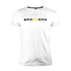 Мужская футболка премиум с принтом Brazzers в Санкт-Петербурге, 92% хлопок, 8% лайкра | приталенный силуэт, круглый вырез ворота, длина до линии бедра, короткий рукав | brazzers