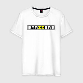 Мужская футболка хлопок с принтом Brazzers в Санкт-Петербурге, 100% хлопок | прямой крой, круглый вырез горловины, длина до линии бедер, слегка спущенное плечо. | brazzers
