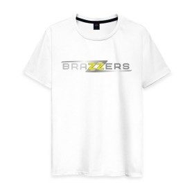 Мужская футболка хлопок с принтом Brazzers в Санкт-Петербурге, 100% хлопок | прямой крой, круглый вырез горловины, длина до линии бедер, слегка спущенное плечо. | brazzers