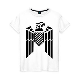 Женская футболка хлопок с принтом Немецкий гербовый орел в Санкт-Петербурге, 100% хлопок | прямой крой, круглый вырез горловины, длина до линии бедер, слегка спущенное плечо | геральдика | герб | орел | птица