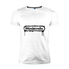 Мужская футболка премиум с принтом Nintendo в Санкт-Петербурге, 92% хлопок, 8% лайкра | приталенный силуэт, круглый вырез ворота, длина до линии бедра, короткий рукав | баста | ноггано