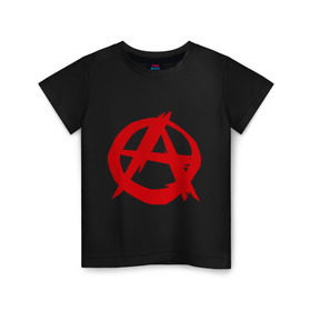 Детская футболка хлопок с принтом Анархист в Санкт-Петербурге, 100% хлопок | круглый вырез горловины, полуприлегающий силуэт, длина до линии бедер | анархия | мама