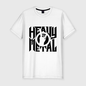 Мужская футболка премиум с принтом Heavy metal в Санкт-Петербурге, 92% хлопок, 8% лайкра | приталенный силуэт, круглый вырез ворота, длина до линии бедра, короткий рукав | heavy | metal | music | металл | музыка | тяжелый | хеви | хэви | хэви метал