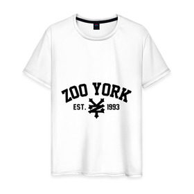 Мужская футболка хлопок с принтом Zoo York в Санкт-Петербурге, 100% хлопок | прямой крой, круглый вырез горловины, длина до линии бедер, слегка спущенное плечо. | 300 | york | zoo | антибренд | зоо | йорк