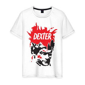 Мужская футболка хлопок с принтом Сериал Декстер (Dexter) в Санкт-Петербурге, 100% хлопок | прямой крой, круглый вырез горловины, длина до линии бедер, слегка спущенное плечо. | 