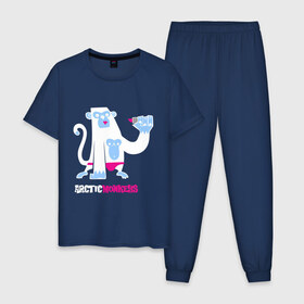 Мужская пижама хлопок с принтом Arctic monkeys в Санкт-Петербурге, 100% хлопок | брюки и футболка прямого кроя, без карманов, на брюках мягкая резинка на поясе и по низу штанин
 | арктик манкис | меломанам