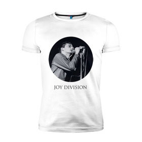 Мужская футболка премиум с принтом Joy division круг в Санкт-Петербурге, 92% хлопок, 8% лайкра | приталенный силуэт, круглый вырез ворота, длина до линии бедра, короткий рукав | Тематика изображения на принте: joy division