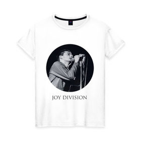 Женская футболка хлопок с принтом Joy division круг в Санкт-Петербурге, 100% хлопок | прямой крой, круглый вырез горловины, длина до линии бедер, слегка спущенное плечо | joy division