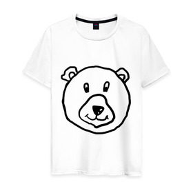 Мужская футболка хлопок с принтом Медведь в Санкт-Петербурге, 100% хлопок | прямой крой, круглый вырез горловины, длина до линии бедер, слегка спущенное плечо. | русь
