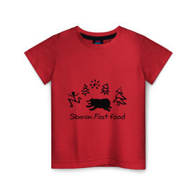 Детская футболка хлопок с принтом Siberian Fast food в Санкт-Петербурге, 100% хлопок | круглый вырез горловины, полуприлегающий силуэт, длина до линии бедер | siberia fastfood | елки | фастфуд