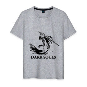 Мужская футболка хлопок с принтом Dark Souls в Санкт-Петербурге, 100% хлопок | прямой крой, круглый вырез горловины, длина до линии бедер, слегка спущенное плечо. | dark souls