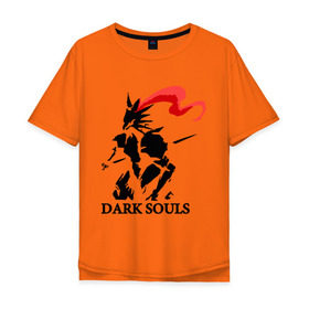 Мужская футболка хлопок Oversize с принтом Dark Souls в Санкт-Петербурге, 100% хлопок | свободный крой, круглый ворот, “спинка” длиннее передней части | dark souls | praise the sun | you died | дарк соулс