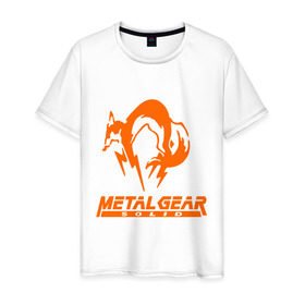 Мужская футболка хлопок с принтом Metal Gear Solid Fox в Санкт-Петербурге, 100% хлопок | прямой крой, круглый вырез горловины, длина до линии бедер, слегка спущенное плечо. | Тематика изображения на принте: лиса