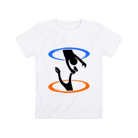 Детская футболка хлопок с принтом Вечный полет (портал) в Санкт-Петербурге, 100% хлопок | круглый вырез горловины, полуприлегающий силуэт, длина до линии бедер | 
