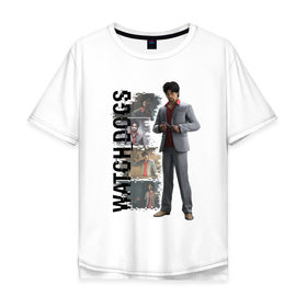 Мужская футболка хлопок Oversize с принтом Watch Dogs (Jordi Chin) в Санкт-Петербурге, 100% хлопок | свободный крой, круглый ворот, “спинка” длиннее передней части | chin | dogs | jordi | watch | джорди | чин