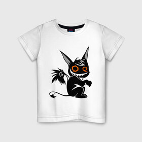 Детская футболка хлопок с принтом Маленький демон в Санкт-Петербурге, 100% хлопок | круглый вырез горловины, полуприлегающий силуэт, длина до линии бедер | крылья