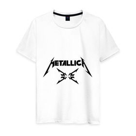 Мужская футболка хлопок с принтом Metallica в Санкт-Петербурге, 100% хлопок | прямой крой, круглый вырез горловины, длина до линии бедер, слегка спущенное плечо. | металлика