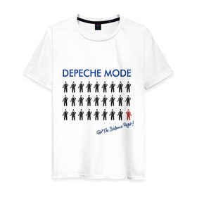 Мужская футболка хлопок с принтом DM get the balance right в Санкт-Петербурге, 100% хлопок | прямой крой, круглый вырез горловины, длина до линии бедер, слегка спущенное плечо. | депеш мод | дипи шмот | меломанам