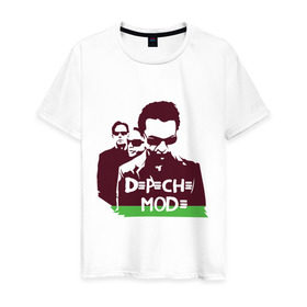 Мужская футболка хлопок с принтом DM portrait в Санкт-Петербурге, 100% хлопок | прямой крой, круглый вырез горловины, длина до линии бедер, слегка спущенное плечо. | depeche mode | группа | депеш мод | дипи шмот | лица | меломанам | музыка | рок