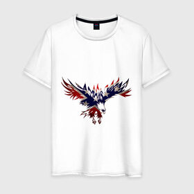 Мужская футболка хлопок с принтом Орел в Санкт-Петербурге, 100% хлопок | прямой крой, круглый вырез горловины, длина до линии бедер, слегка спущенное плечо. | америка | звезды | конфедеративные штаты америки | конфедерация | орел | патриоты | символика | сша | туристам | флаг