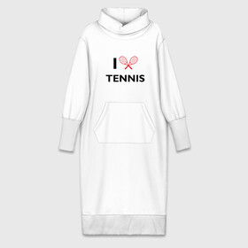 Платье удлиненное хлопок с принтом I Love Tennis в Санкт-Петербурге,  |  | ракетка | тенис | теннис | теннисист