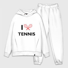 Мужской костюм хлопок OVERSIZE с принтом I Love Tennis в Санкт-Петербурге,  |  | Тематика изображения на принте: ракетка | тенис | теннис | теннисист