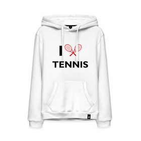 Мужская толстовка хлопок с принтом I Love Tennis в Санкт-Петербурге, френч-терри, мягкий теплый начес внутри (100% хлопок) | карман-кенгуру, эластичные манжеты и нижняя кромка, капюшон с подкладом и шнурком | ракетка | тенис | теннис | теннисист