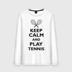 Мужской лонгслив хлопок с принтом Play tennis в Санкт-Петербурге, 100% хлопок |  | ракетка | тенис | теннис | теннисист