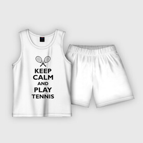 Детская пижама с шортами хлопок с принтом Play tennis в Санкт-Петербурге,  |  | ракетка | тенис | теннис | теннисист