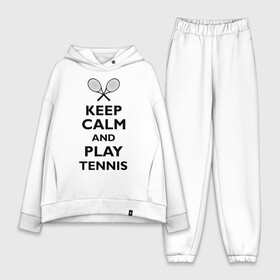 Женский костюм хлопок Oversize с принтом Play tennis в Санкт-Петербурге,  |  | ракетка | тенис | теннис | теннисист