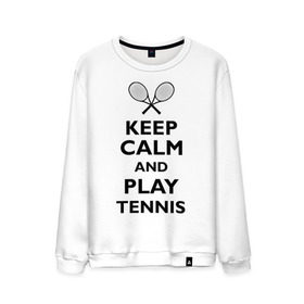 Мужской свитшот хлопок с принтом Play tennis в Санкт-Петербурге, 100% хлопок |  | ракетка | тенис | теннис | теннисист