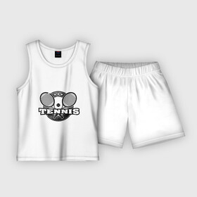 Детская пижама с шортами хлопок с принтом Tennis в Санкт-Петербурге,  |  | ракетка | тенис | теннис | теннисист