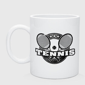 Кружка с принтом Tennis в Санкт-Петербурге, керамика | объем — 330 мл, диаметр — 80 мм. Принт наносится на бока кружки, можно сделать два разных изображения | ракетка | тенис | теннис | теннисист