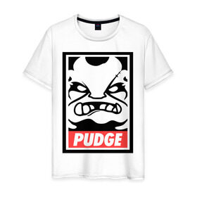 Мужская футболка хлопок с принтом Pudge Dota2 в Санкт-Петербурге, 100% хлопок | прямой крой, круглый вырез горловины, длина до линии бедер, слегка спущенное плечо. | Тематика изображения на принте: dota | obey | pudge | дота | пудж