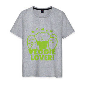 Мужская футболка хлопок с принтом Veggie lover (овощелюб) в Санкт-Петербурге, 100% хлопок | прямой крой, круглый вырез горловины, длина до линии бедер, слегка спущенное плечо. | fruits | health | lover | vegan | vegetables | vegetarian | veggie | веган | вегетарианец | диета | здоровье | овощ | фрукт