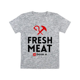 Детская футболка хлопок с принтом Fresh meat в Санкт-Петербурге, 100% хлопок | круглый вырез горловины, полуприлегающий силуэт, длина до линии бедер | dota | fresh | meat | pudge | дота | мясо | пудж | свежее