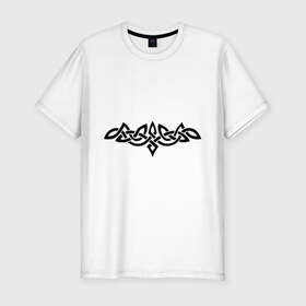 Мужская футболка премиум с принтом Кельтский узор в Санкт-Петербурге, 92% хлопок, 8% лайкра | приталенный силуэт, круглый вырез ворота, длина до линии бедра, короткий рукав | кельт | орнамент | тату | узор