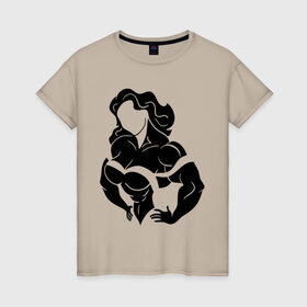 Женская футболка хлопок с принтом Фитоняшка в Санкт-Петербурге, 100% хлопок | прямой крой, круглый вырез горловины, длина до линии бедер, слегка спущенное плечо | 