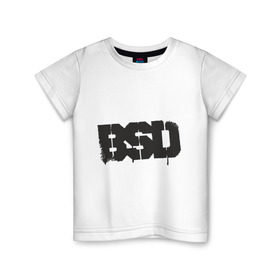 Детская футболка хлопок с принтом BSD в Санкт-Петербурге, 100% хлопок | круглый вырез горловины, полуприлегающий силуэт, длина до линии бедер | bmx | bsd