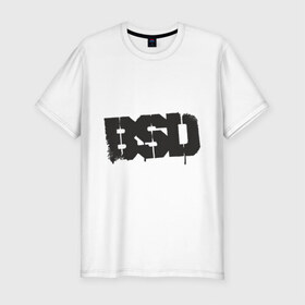 Мужская футболка премиум с принтом BSD в Санкт-Петербурге, 92% хлопок, 8% лайкра | приталенный силуэт, круглый вырез ворота, длина до линии бедра, короткий рукав | Тематика изображения на принте: bmx | bsd
