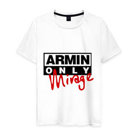 Мужская футболка хлопок с принтом Armin only - mirage в Санкт-Петербурге, 100% хлопок | прямой крой, круглый вырез горловины, длина до линии бедер, слегка спущенное плечо. | Тематика изображения на принте: addicted | buuren | mirage | van | аrmin