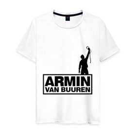 Мужская футболка хлопок с принтом Armin van buuren в Санкт-Петербурге, 100% хлопок | прямой крой, круглый вырез горловины, длина до линии бедер, слегка спущенное плечо. | addicted | buuren | van | аrmin