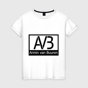Женская футболка хлопок с принтом Armin van buuren logo в Санкт-Петербурге, 100% хлопок | прямой крой, круглый вырез горловины, длина до линии бедер, слегка спущенное плечо | addicted | buuren | van | аrmin