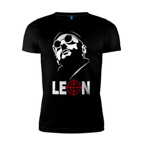 Мужская футболка премиум с принтом Leon в Санкт-Петербурге, 92% хлопок, 8% лайкра | приталенный силуэт, круглый вырез ворота, длина до линии бедра, короткий рукав | jean | leon | professional | reno | жан | леон | профессионал | рено