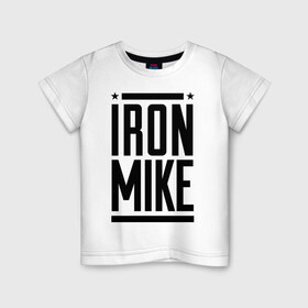 Детская футболка хлопок с принтом Iron Mike в Санкт-Петербурге, 100% хлопок | круглый вырез горловины, полуприлегающий силуэт, длина до линии бедер | iron | mike | бокс | железный | замбидис | майк | чемпион